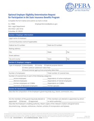 Optional Employer Eligibility Determination Request for Participation in the State Insurance Benefits Program - South Carolina