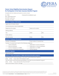 Charter School Eligibility Determination Request for Participation in the State Insurance Benefits Program - South Carolina