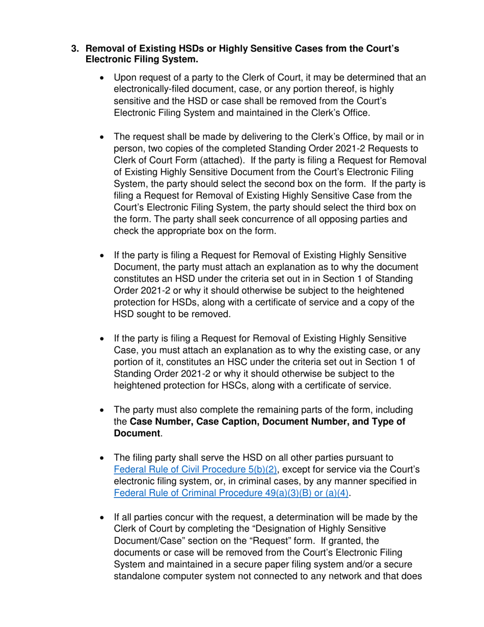 Standing Order 2021-2 Requests to Clerk of Court - Pennsylvania, Page 3