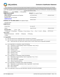 CAP Form A305 Contractor&#039;s Qualification Statement - Oklahoma