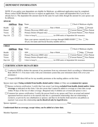 Application for Retiree/Vested Non-vested/Defer Insurance Coverage - Oklahoma, Page 2
