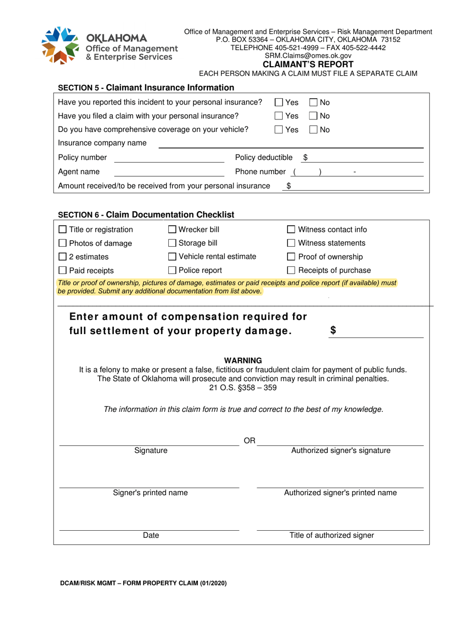 Property Claim - Oklahoma, Page 3