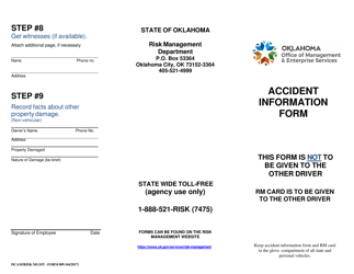 Form 009 Accident Information Form - Oklahoma