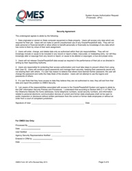 OMES Form 301 EPRO System Access Authorization Request (Financials - Epro) - Oklahoma, Page 5