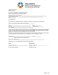 Document preview: OMES Form 304HE System Access Request Form (Higher Education Human Resources) - Oklahoma