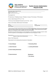 OMES Form 304ELM System Access Authorization Request (Elm) - Oklahoma