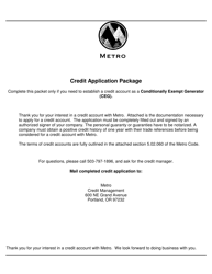 Document preview: Conditionally Exempt Generators (Ceg) Credit Application - Oregon