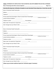 Form C Internship Site Verification of Non-accredited, Non-appic Member Predoctoral Internship - Ohio, Page 2