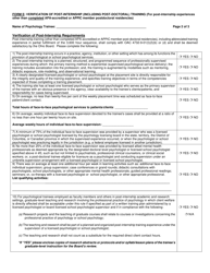 Form E Verification of Post-internship (Including Post-doctoral) Training - Ohio, Page 2