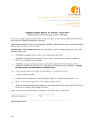 Staffing Exception Request for Assisted Living Centers - 16 Beds or Less - South Dakota