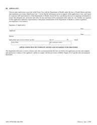 Application for License to Operate an Adult Foster Care Home - South Dakota, Page 2