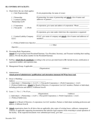 License Application to Operate an Assisted Living Center - South Dakota, Page 2