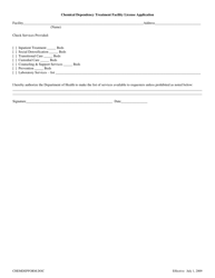 Application for License to Operate a Chemical Dependency Treatment Facility - South Dakota, Page 3