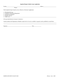 Application for License to Operate a Inpatient Hospice Facility - South Dakota, Page 3