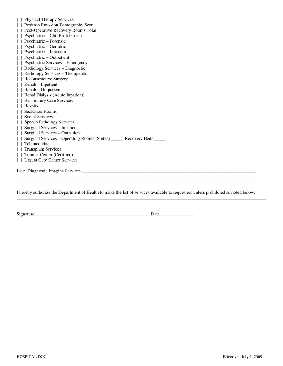 Application for License to Operate a Hospital - South Dakota, Page 4