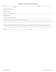 Application for License to Operate an Ambulatory Surgery Center - South Dakota, Page 3