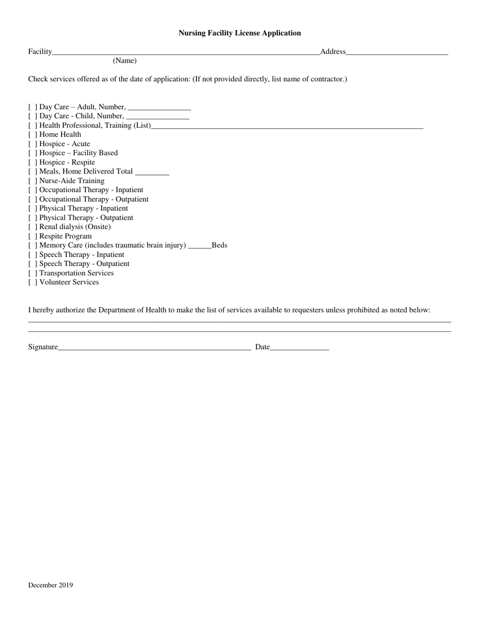 Application for License to Operate a Nursing Facility - South Dakota, Page 4