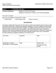 Form DHCS4461 Health Access Program Family Pact Program Client Eligibility Certification - California, Page 7
