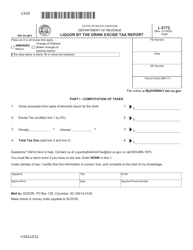Form L-2172 Liquor by the Drink Excise Tax Report - South Carolina
