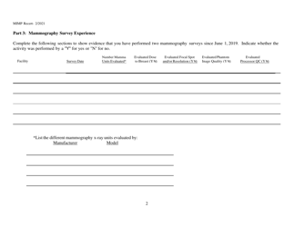 Mammography Imaging Medical Physicist Recertification Form - Utah, Page 2