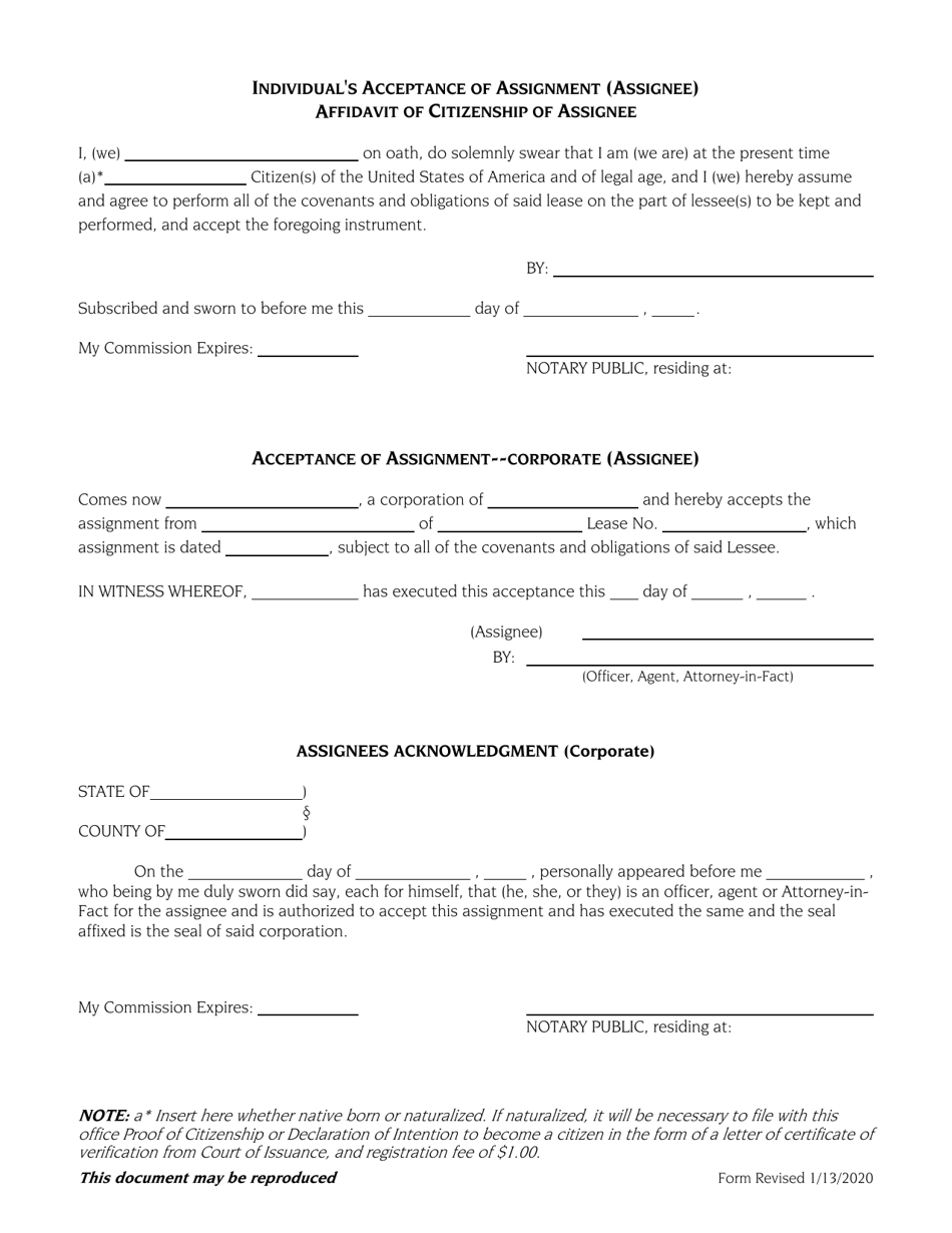 Utah Mineral Lease Assignment Form - Fill Out, Sign Online and Download ...