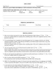 Application for License to Practice the Fitting and Sale of Hearing Aids - South Dakota, Page 2