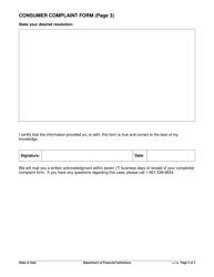 Utah Consumer Complaint Form - Utah, Page 3