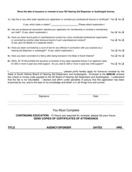 Renewal Application - South Dakota, Page 2