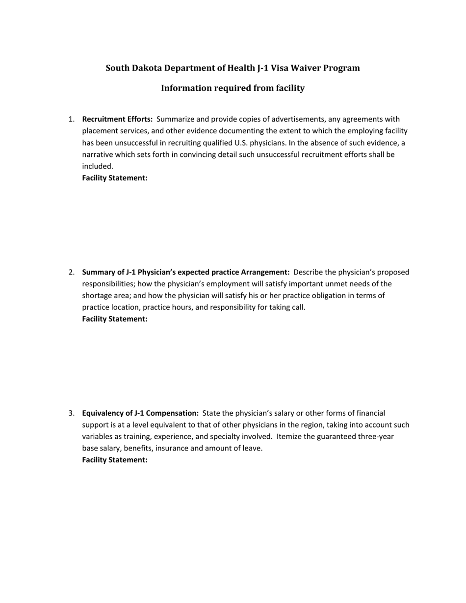 South Dakota Information Required From Facility Fill Out, Sign Online