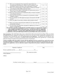 Application for Reciprocal Licensure - South Dakota, Page 3