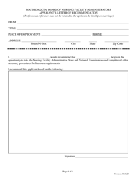 Application for Reciprocal Licensure - South Dakota, Page 4