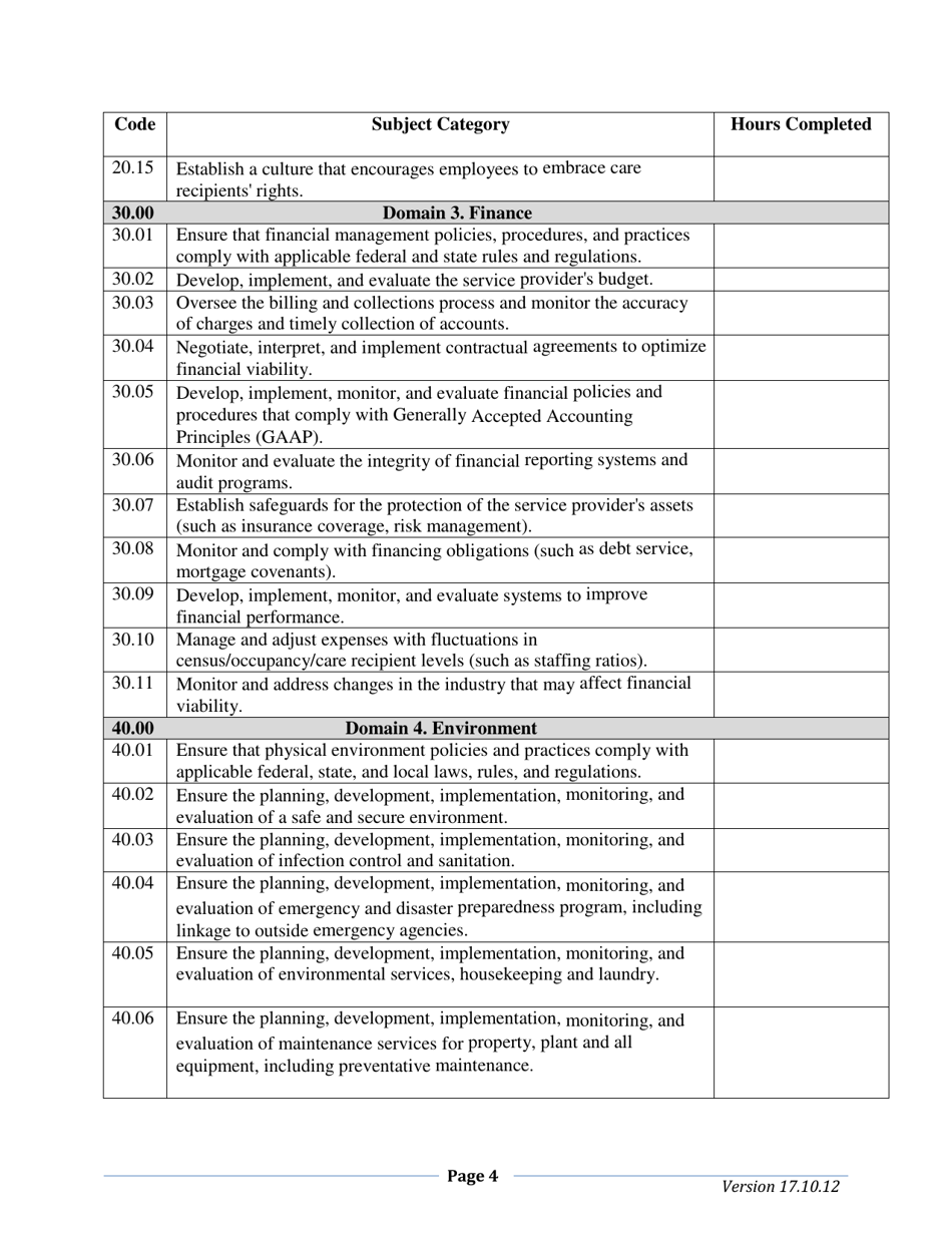 Administrator-In-training Documentation of Completion Form - South Dakota, Page 4