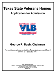 Veterans Home Application for Admission - Texas