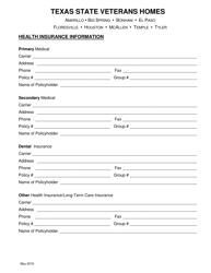 Veterans Home Application for Admission - Texas, Page 5