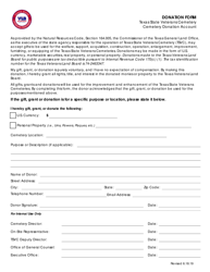 Document preview: General Donation Form - Texas