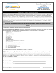 Document preview: Appendix D Verification of Practice Location - South Dakota