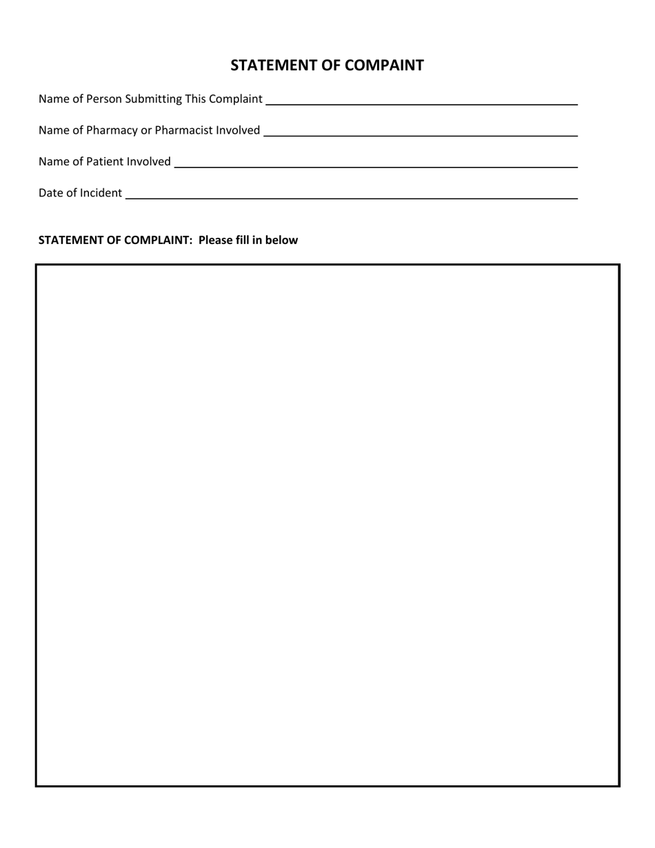 South Dakota Board of Pharmacy Complaint Form - South Dakota, Page 2