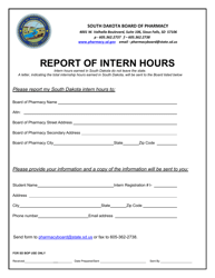 Document preview: Report of Intern Hours - South Dakota