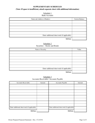 Form 172 Owner Prepared Financial Statement - South Carolina, Page 2