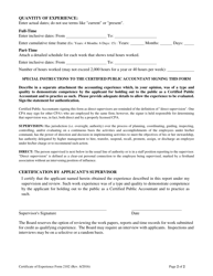Form 2102 Certificate of Experience - South Carolina, Page 2