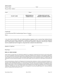 Deep Sedation/General Anesthesia Permit Application - South Carolina, Page 6