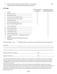 Sedation Permit Facility Checklist - South Carolina, Page 3