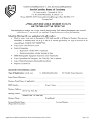 Application for Mobile Dentisty Facility or Portable Dental Operation - South Carolina, Page 4