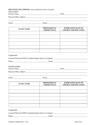 Moderate Sedation Permit Application - South Carolina, Page 5