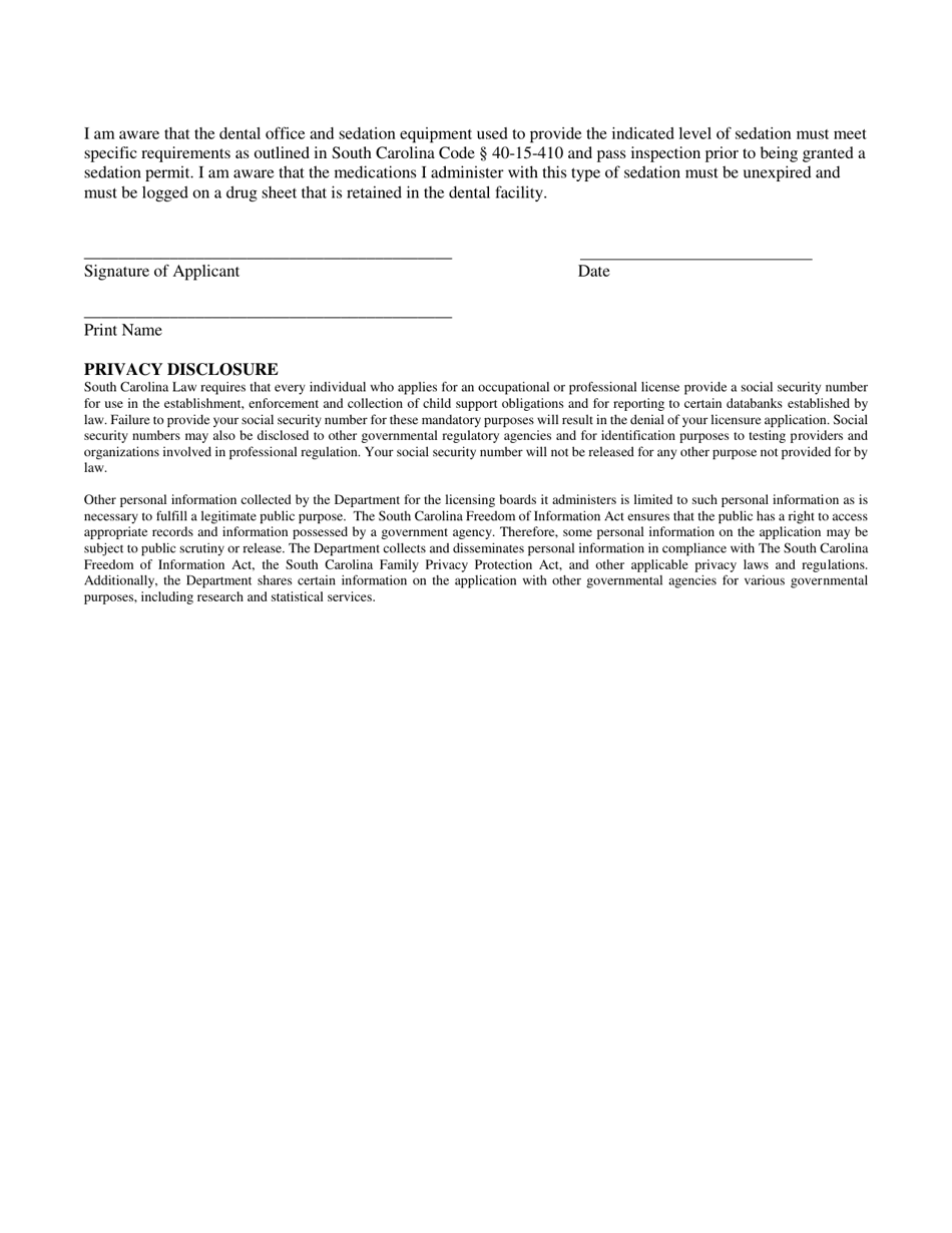 Facility Registration Form - South Carolina, Page 3