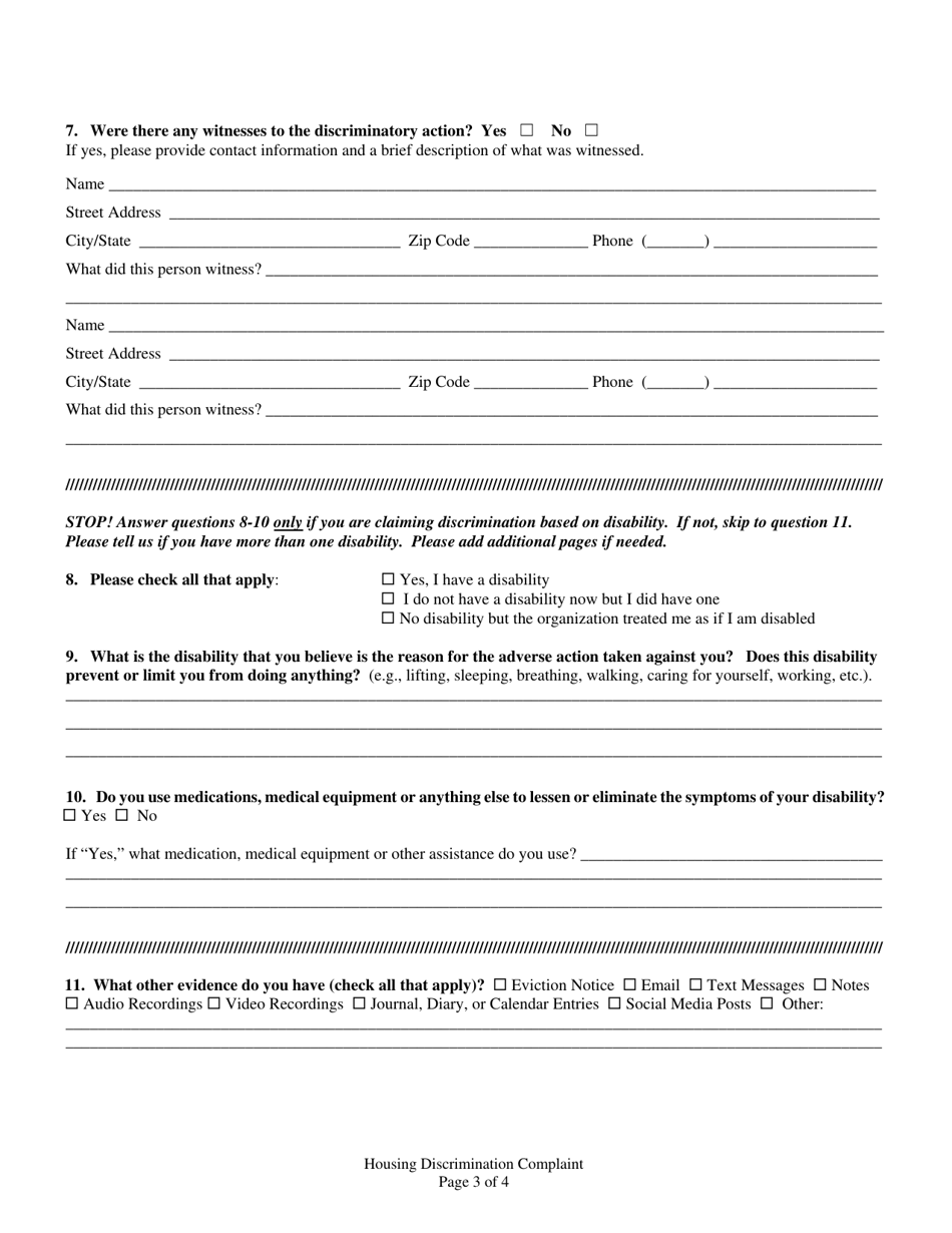 Oklahoma Housing Discrimination Complaint Fill Out, Sign Online and
