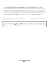 Housing Discrimination Complaint - Oklahoma, Page 5
