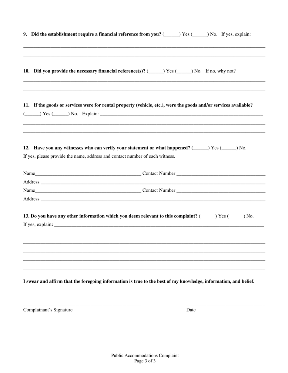 Oklahoma Public Accommodation Discrimination Complaint - Fill Out, Sign ...