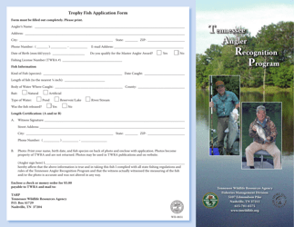Document preview: Form WR-0831 Trophy Fish Application Form - Tennessee