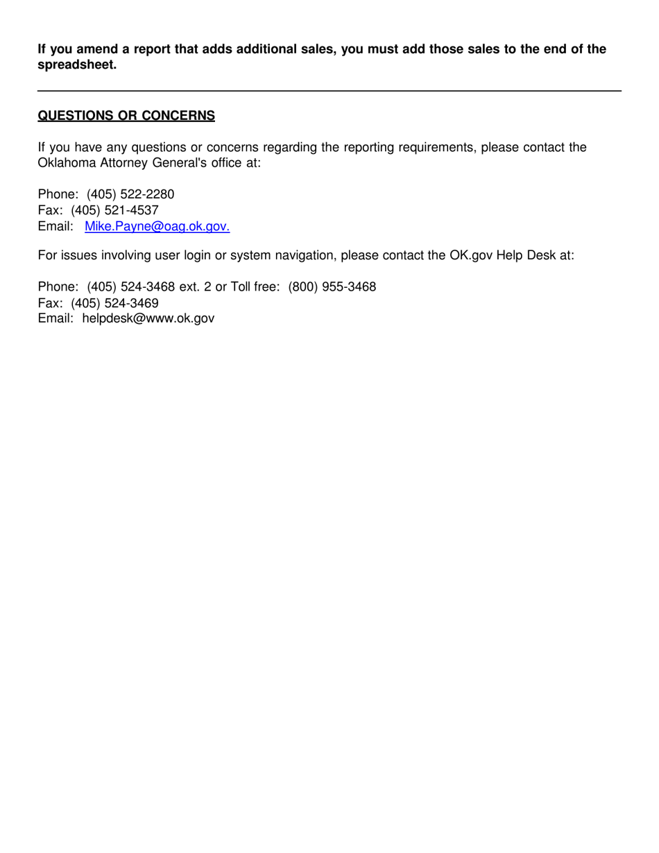 Instructions for Completing and Submitting Licensed Wholesaler / Distributor Report - Oklahoma, Page 9